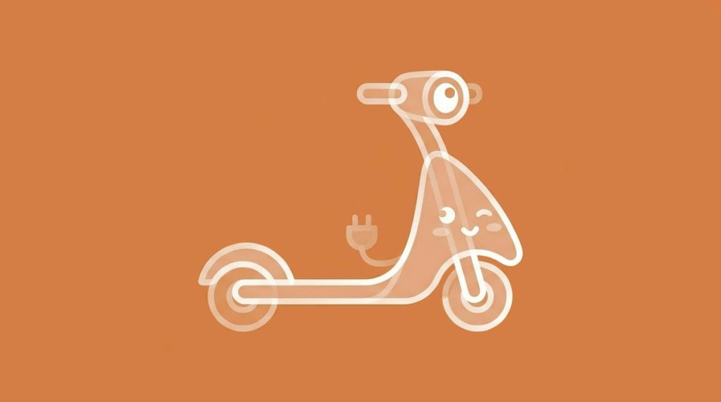 An electric scooter graphic. Created specifically for the article "e-scooter names."