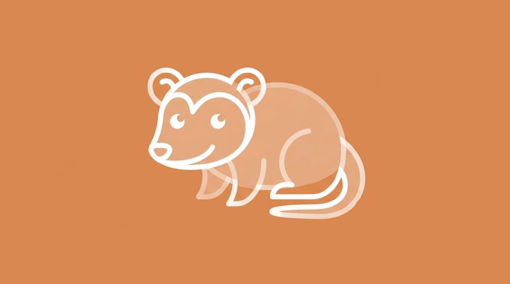 A vector image of a cute opossum for the article "Opossum Names"