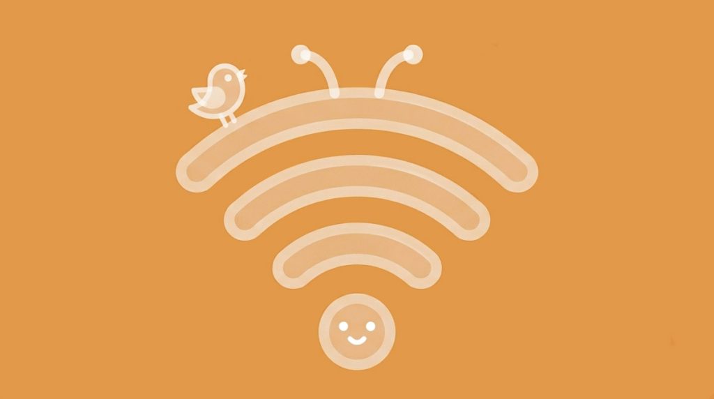 Funny vector illustration of a WiFi logo