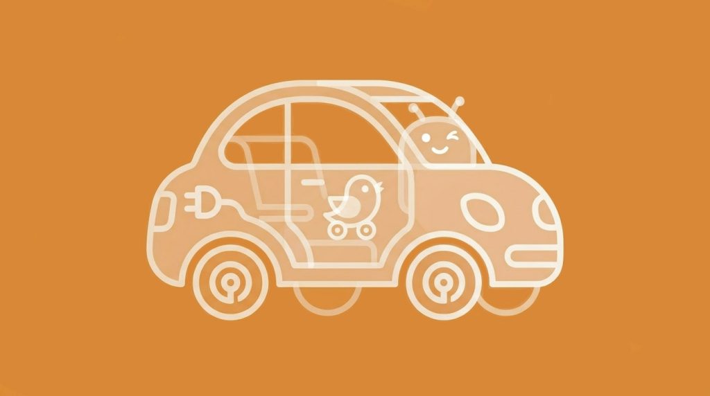 A comic electric car