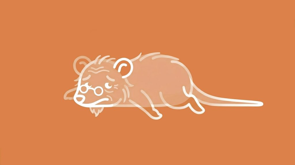 cute old plays dead opossum