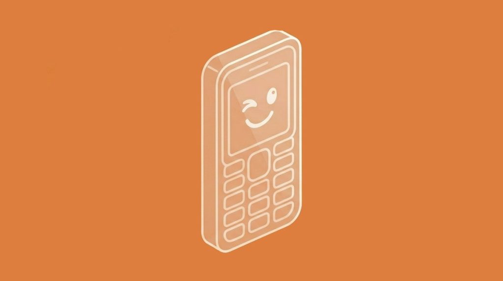 A funny push-button phone on orange - especially for the article "Phone Names"